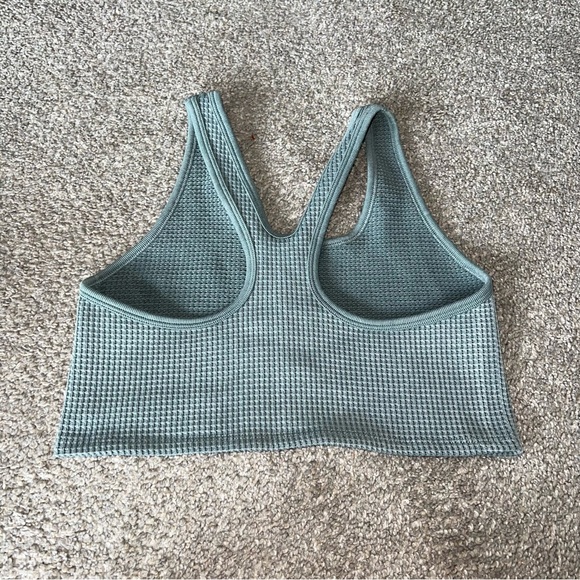 SOLD | NWOT! Aerie - Green Waffle Sports Bra - Medium - Picture 2 of 2